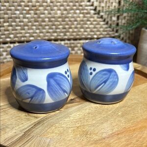 💐 Pfaltzgraff Periwinkle and White Salt and Pepper Shakers